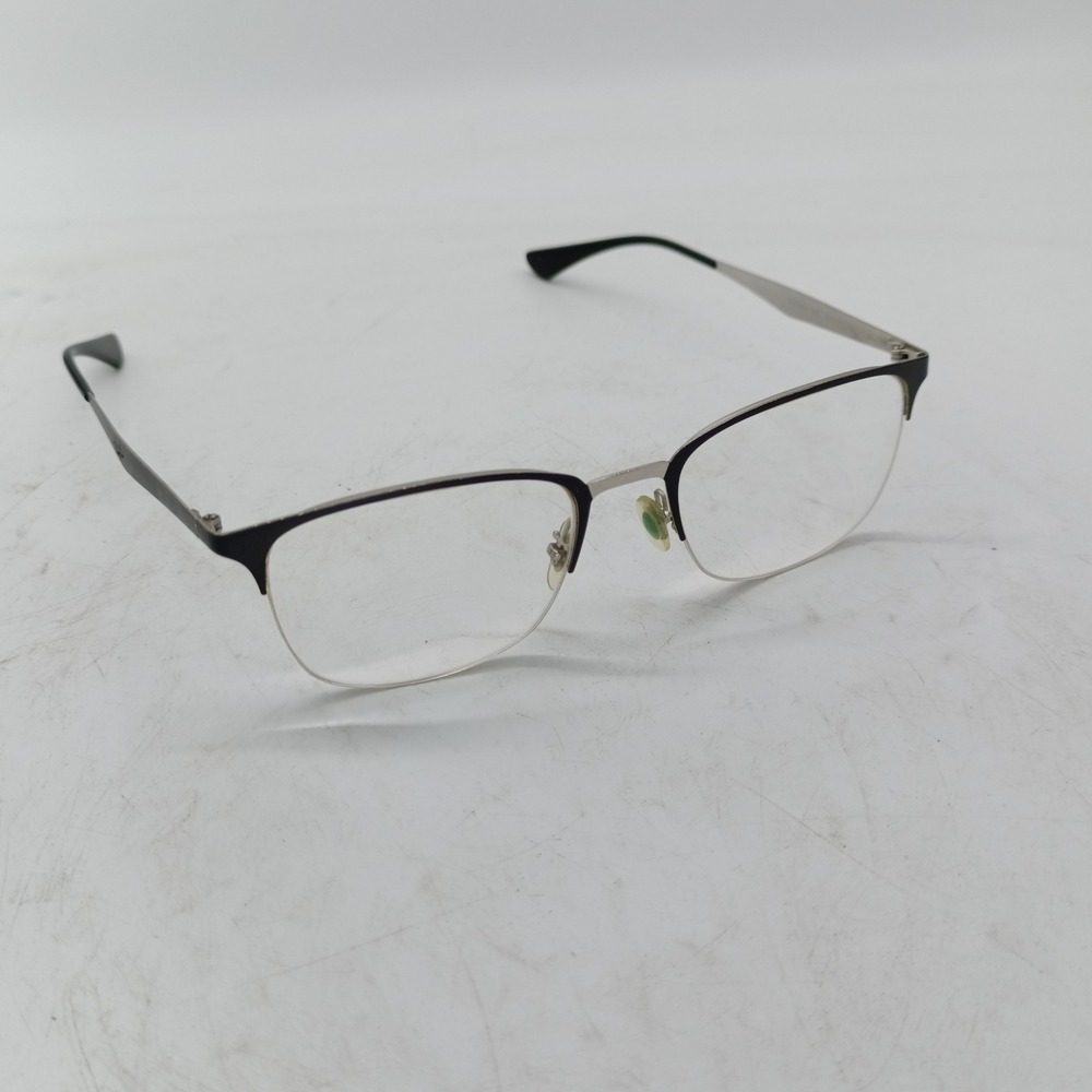Ray-Ban RB6433 2997 Black Silver Half Rim Clubmaster Eyeglasses Frames Only 105